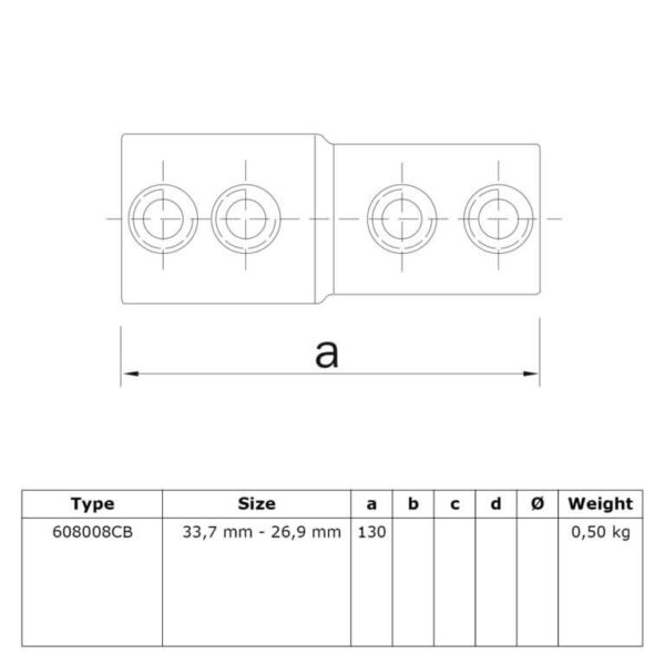 Koppelmof verloop 33,7 mm – 26,9 mm